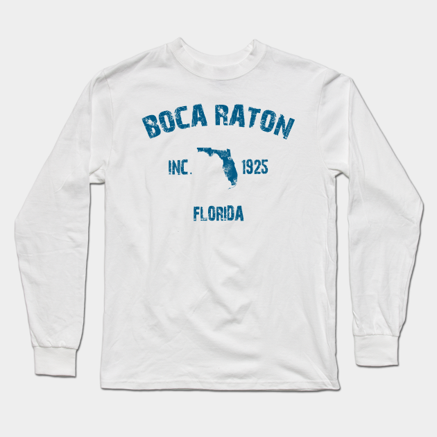 Boca Raton Florida Map Long Sleeve TShirt TeePublic
